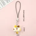 Cute cat donut charm keychain for bags, featuring a 7cm lanyard and 2.4cm resin donut - Cat Style D (Lanyard) / Lanyard Length: 7cm