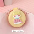 Cute cartoon Shiba Inu sushi design folding air cushion hairbrush with built-in mirror. - Dog / Yellow