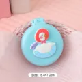 Portable blue cartoon swan folding air cushion comb with mirror, size 6.4x7.2cm - Duck / Blue