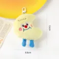 Lindo llavero de luna de peluche amarillo con patas azules, 11 cm de alto, para bolsos - Luna Adorable