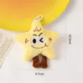 Lindo llavero de peluche estrella amarilla con cara divertida, mide 10,5 cm x 9,7 cm - Estrella Sonriente