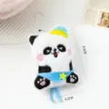 Cute plush panda keychain pendant with dimension marks 8.5x6.2cm - 8.5x6.2cm