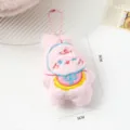 Cute pink plush mascot keychain pendant for backpack decoration, 9cm x 6cm size - 9x6cm