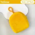 Yellow plush backpack coin purse for keys and earphones, cute mini pouch pendant - Bulk Packaging / Yellow