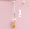 Schattige simulatie broodje sleutelhanger hanger met een gouden bel voor de tas - Gebroken Wit Beertje - Hanger Stijl