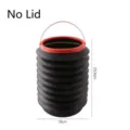 Seau de rangement noir pliable de 18cm de large sans couvercle avec dimension 23,5cm - Sans Couvercle / 4L
