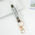 Dark green PVC wrist strap keychain with SUMMER design and gold lobster clasp - Solid Color / Dark Gray