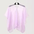 Detailed view of a lightweight lavender purple chiffon shawl used as a beach cover-up - Tops / 155cm / Light Purple
