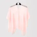 Detailed view of a sheer pink chiffon sun protection shawl for summer beachwear. - Tops / 155cm / Pink