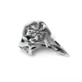 Nordic vintage Viking raven skull ring with engraved runes and adjustable band for men - 乌鸦头骨款式(B-283)