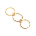 Elegant gold-plated stainless steel triple stacked rings set with minimalist link design - Full Polished Gold Style