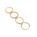 Elegant stackable titanium steel four-ring set in gold finish featuring crystal accents - Four-Layer Gold Combination (B-70-4) / Plain Matte And Rhinestone Set