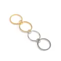 Four linked stackable rings in gold and silver titanium steel with crystal accents - Two-Tone Multi-Layer Rhinestone