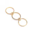 Elegant three-layer stacked titanium steel ring in gold finish with sparkling crystals - Gold Half Stone