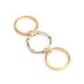 Elegant three-layer stacked titanium steel rings for women in gold and silver finish - Beaded Embellished Layered Style