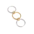 Minimalist interlocking three-layer stacked rings in gold and silver finish - One Gold Two Silver Combo
