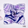 Elegant square silk scarf with purple wavy pattern for professional office wear - Blue Purple Wave Texture (Style 12)