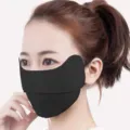Masque de protection solaire en soie glacée noire, protection UV, couvre les coins des yeux. - Taille unique / Noir
