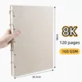 8K professional linen cover ring-bound sketchbook with 120 pages of 160 GSM art paper - 8K Sketchbook