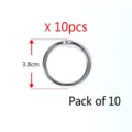 Pack of 10 silver metal loose-leaf binder rings with 3.8cm diameter for sketchbooks - Iron Ring-10