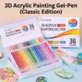 Επαγγελματικό σετ 36 ακρυλικών στυλό gel 3D ζωγραφικής με συλλογή χρωματολογίου δώρου - Classic version 36 colors-free color card set