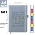 Agenda diaria 2025 gris A5 con 160 hojas de papel de 100 g/m² - Gris