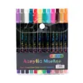 Επαγγελματικό σετ 12 μαρκαδόρων ακρυλικού διπλής μύτης με 24 ζωντανά χρώματα τέχνης - Σετ 12 Στυλό / 24 Χρώματα