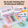 Σετ 54 χρωμάτων 3D ακρυλικών στυλό gel με μύτη 1,0 mm σε λευκό κουτί δώρου για τέχνη - Professional version 54 colors-free color card set