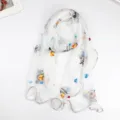 Elegant white mesh scarf featuring colorful floral embroidery and stylish ruffled edges - 170x45cm / White