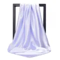 Elegant lavender solid color 90cm satin square scarf with a smooth and glossy finish - 90*90cm / Silver