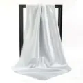 Elegant silver satin square scarf with a smooth silky finish for women - 90*90cm / Light Gray