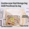 Large capacity white lace ITA bag with clear window for anime merchandise storage - Blue