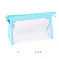 Minimalistisches transparentes blaues Federmäppchen und Kosmetiktasche mit Reißverschluss - Transparentes Blau
