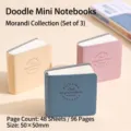 Mini taccuino tascabile portatile in pelle PU colori Morandi 50x50mm set da 3 pezzi - Set da 3 (50x50mm) / Serie Morandi