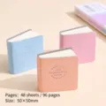 Mini taccuino tascabile in pelle PU set da 3 colori crema 50x50mm - Set da 3 (50x50mm) / tonalità crema