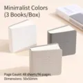 Mini taccuino tascabile in pelle PU, 50x50mm, 96 pagine, design minimalista, tre colori - Set da 3 (50x50mm) / Sistema di Colori Minimalista