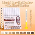 Marqueurs acryliques liquides série Maillard 9 couleurs pointe souple - Ensemble de 9 pièces / Style Maillard