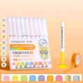 Marqueurs acryliques professionnels Languo avec pointes pinceau en nylon souple en neuf couleurs. - Ensemble de 9 pièces / Système Dopamine
