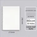 Hochwertige A4 Loseblatt Papier Nachfüllung, 60 Blatt 80GSM 30 Löcher, liniert - A4 Linierte Nachfüllpackung / 30 Löcher / 60 Blatt