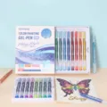 Premium 16 colors shiny glitter gel pen set with 1.0mm bullet tip for journaling and art - 16 Colors Glitter Effect Drawing Pens