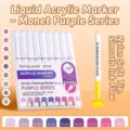 Coffret de 9 marqueurs acryliques violets Monet avec pointes souples en nylon - Ensemble de 9 pièces / Série Violet Monet