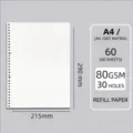 Hochwertige A4 30-Loch Punktmatrix Loseblatt-Papiernachfüllung 80 g/m² 60 Blatt Nachfüllpack - A4 Punktierte Nachfüllpackung / 30 Löcher / 60 Blatt