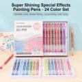 Languo 24-color glitter gel pen gift set for high-aesthetic journaling and creative drawing - 24 Colors Glitter Effect Drawing Pens