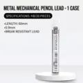 Premium 0.9mm HB mechanical pencil lead refills 60mm length 20 pieces in clear plastic tube - 0.9mm lead core-1 box