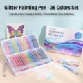 36-color glitter gel pen set for drawing and journaling with 1.0mm tips and gift box - 36 Colors Glitter Effect Drawing Pens