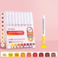 Lot de 9 marqueurs acryliques professionnels à pointes pinceaux souples en tons jaunes - Ensemble de 9 pièces / 活力暖系