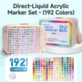 192 colors acrylic marker set with soft tip in canvas storage bag - Direct Liquid Soft Tip Marker / 192 Colors Set
