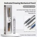 Grey 0.5mm mechanical pencil with non-slip grip and lead refill box for drawing - 1 Piece + 20 Leads / 0.5mm / Elegant Grey