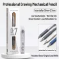 Professional 0.7mm mechanical pencil in interstellar silver with 2B lead refill set - 1 Piece + 20 Leads / 0.7mm / Interstellar Silver