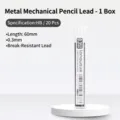 Languo 0.3mm HB mechanical pencil leads, 60mm length, 20 pieces per case for smooth writing - 1 Box of 20 Leads / 0.3mm